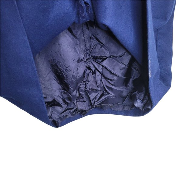 Vintage Pendleton Blue Wool Skirt Pockets Left Side Button Closure - Picture 3 of 6